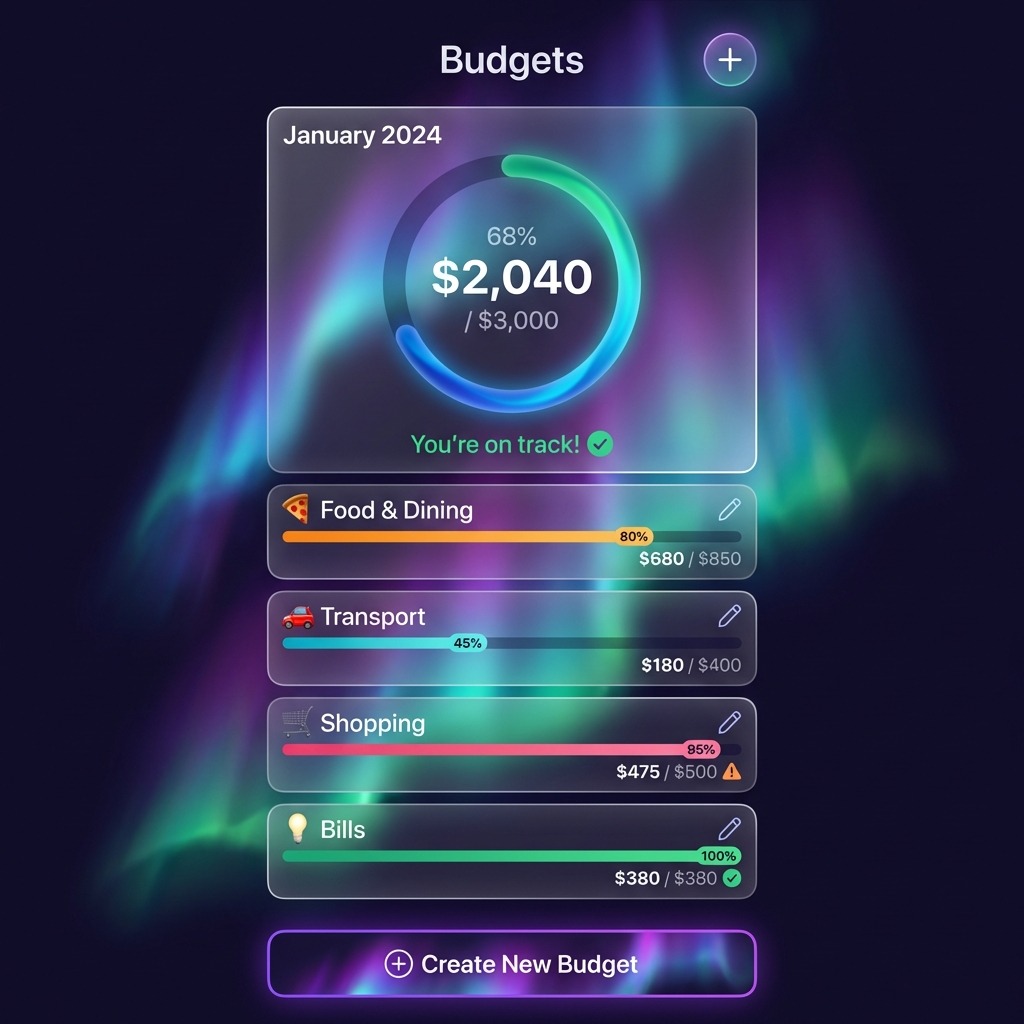 AuraSpend Smart Budgets and Envelopes limits