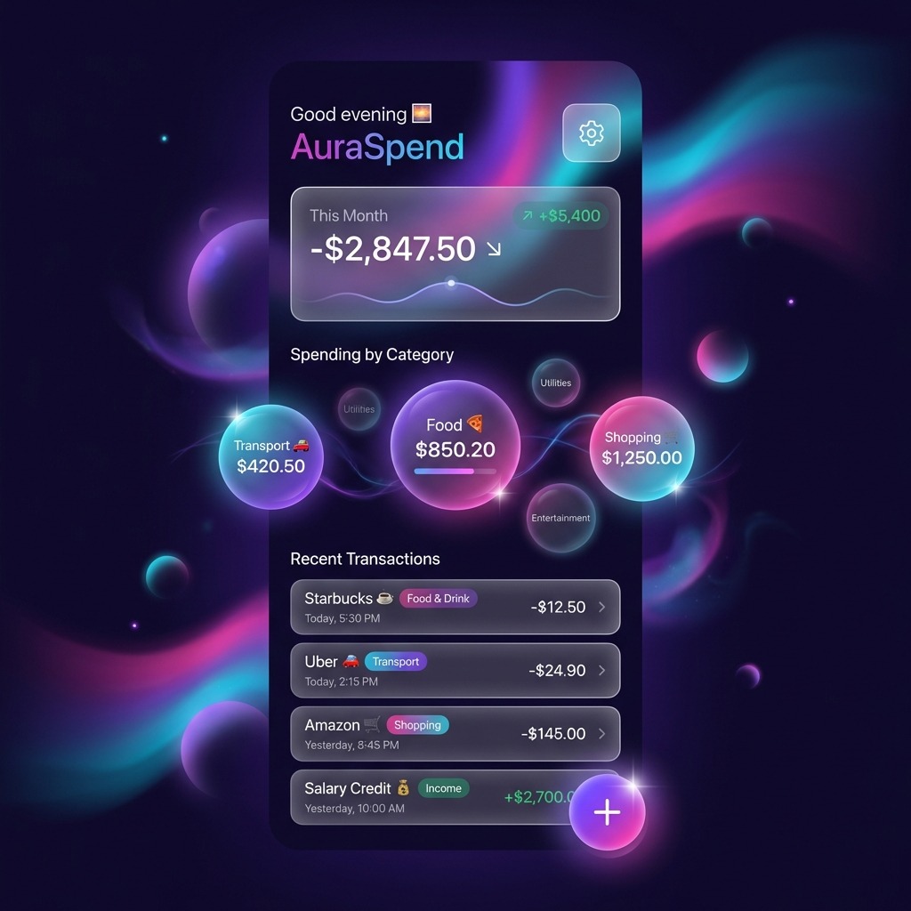 AuraSpend Aurora Dashboard Showcase