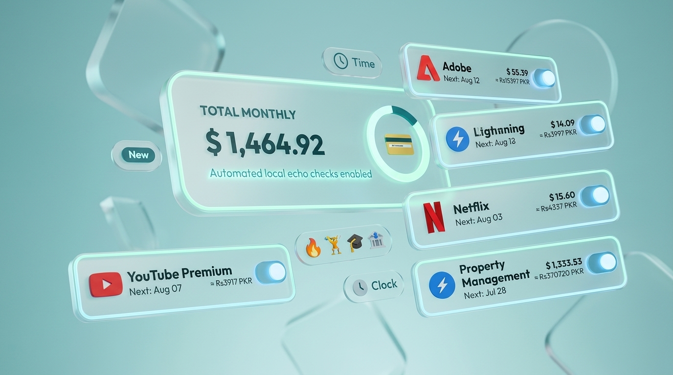 AuraSpend M3 Expressive Fixed Commitments & Subscriptions Tracker