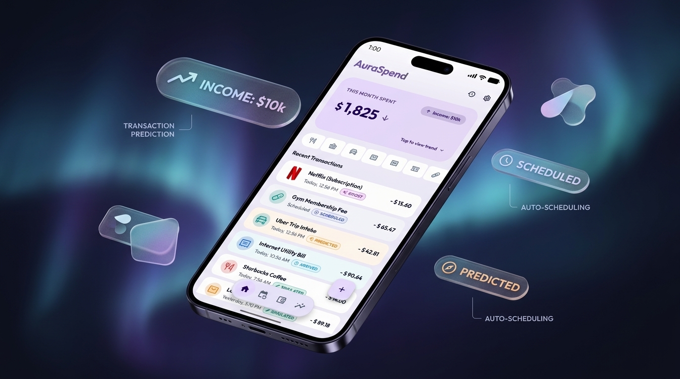 AuraSpend M3 Expressive Dashboard Showcase